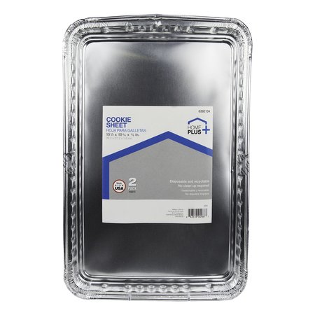 HOME PLUS Durable Foil 10-3/4 in. W X 15-1/2 in. L Cookie Sheet Silver , 2PK D70020